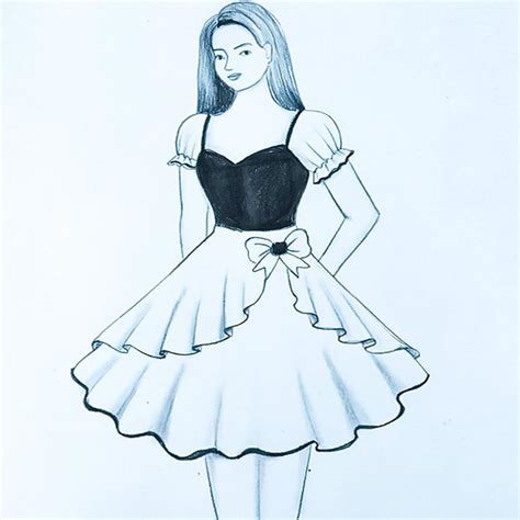 beautiful dress drawing|girl body drawing with clothes.